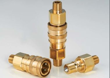 Thread Brass Hydraulic Quick Connect Couplings , Male Hydraulic Coupler ISO7241-B